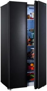 Iceblue 15.6 Cu.Ft. Side-by-side Refrigerators, 33" Full Size Refrigerator, Zoning Temperature Control Beverage Refrigerator with Freezer, Frost Free Beverage Fridge - Black Stainless Steel