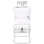 Rink Drink 1x Chrome Stand 8.7L Glass Drinks Dispenser with Tap & Chrome Stand - Large Kitchen Party Water Juice Punch Drink Fridge Container Jug Bottle Jar