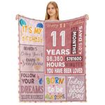 BTZO 11th Birthday Gifts for Girls,Happy 11th Birthday Blanket,11 Year Old Girls Boy Gift Ideas,11th Birthday Decorations Throw Blanket for Teen Daughter Granddaughter Sister Niece 50"x60"