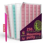 GreenFix Sticky Mounting Putty 250PCs - Colorful Sticky Tack Putty - Poster Putty Removable Reusable - Wall Sticky Putty for Poster Picture Hanging Crafts Classroom - Adhesive Mounting Putty Squares