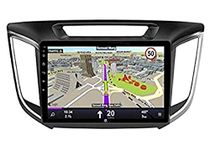 ADITION Glass/Plastic Android 9.0 Touch Screen Double Din Car Stereo Player with Navigation/GPS/WiFi/Bluetooth Full HD Display 1080P (2GB /16GB ROM) Compatible for Creta (9 inch_Black)