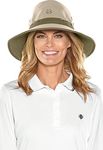 Coolibar UPF 50+ Men's Women's Matchplay Golf Hat - Sun Protective, Tan/Khaki, Large-X-Large