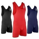 Roar Athletic Men's Wrestling Singlet Suit Bodywear Uniform for Men and Youth, Powerlifting and Exercise Equipment, Simple-red, Youth Small