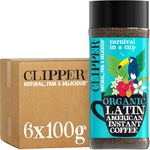 Clipper Latin American Organic Instant Coffee | 6 x 100g Jars | Bulk Buy for Home & Catering | Arabica Gourmet Coffee | Sustainable Fairtrade Coffee by Clipper Teas | Ethically Sourced & Eco Conscious