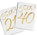 21-40 Gold wedding table numbers, T