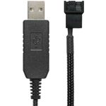 CRJ Full Speed 12V Voltage Step-Up USB to 3-Pin and 4-Pin PC Fan Sleeved Power Adapter Cable