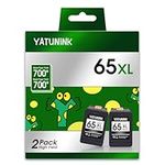 65XL Black Ink Cartridge Compatible for HP 65 Ink HP 65XL 65 XL Use with HP Deskjet 3700 Series HP DeskJet 3755 3722 3752 2600 3772 Envy 5055 5000 5070 5052 (2 Black)