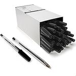 G4GADGET Pack of 50 - Medium Tip Fluent Smooth Writing Black Biro Ballpoint Pens