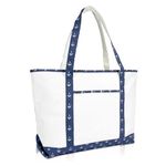 DALIX 23" Premium 24 oz. Cotton Canvas Shopping Tote Bag, Navy Blue Anchor, 23' x 14' 7' (length width height)