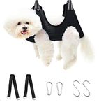 Dog Grooming Hammock, Pet Nail Trimming Harness for Dog and Cat, Pet Holder Grooming Sling, Breathable Restraint Holder for Small Pet Nail Cutting, Claw Care, Ears Care Washing, Bathing (Black)