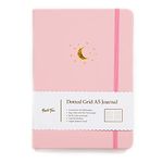 Yop & Tom Dotted Journal Notebook A5 - Moon and Stars - Extra Thick Paper (160 GSM) - Bullet Grid Journals - Blush Pink