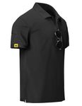 TARAINYA Mens Polo Shirts Quick-Dry Cool Short Sleeve Sports Golf Tennis Shirt for Men Polo Homme Black Noire XL