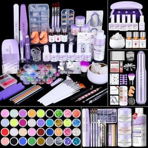 SAVILAND Acrylic Nail Kit with Everything: Professional Nail Kit Acrylic Set with EMA Monomer Nail Drill Gel Polish for Nail Extension 3D Carving Sculpture Home Salon Use Christmas Gift Set