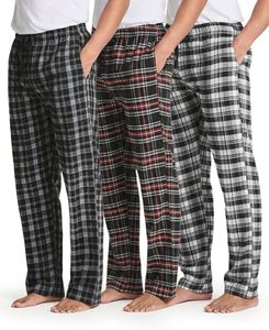 Real Essentials 3 Pack Mens Big & Tall King Size Pajama Pants Cotton Soft Pajamas Men Flannel Bottoms Fleece Buffalo Plaid Pj Lounge Pants Sleepwear Pijamas Hombres Woven - Set 3, 5x Tall