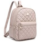 Women Backpack, Myhozee Rucksack Ladies Lightweight Leather PU Daypack Casual School Travel Small Backpack Handbag for Girls Teenager(Beige)