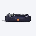 Heads Up For Tails HUFT Classic Checks Lounger Dog Bed - Navy and Green - XL