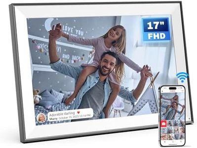 Digital Photo Frame Frameo 17 Inch 64GB FHD Extra Large WiFi Digital Picture Frame, Touch Screen 1920x1200 IPS Electronic Picture Frame, Wall-Mounted, Instantly Share Photo/Video via Apps & Email