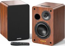 Saiyin Active Bookshelf Speakers, 40W X 2 Bluetooth 5.3 with 4 Inch Woofer, Turntable Speakers with Optical/AUX input/Subwoofer Line Out for PC and TVs