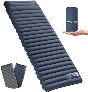 YISSVIC Sleeping Pad for Camping Mattress with Pillow Ultralight Compact Air Mattress Camping Mat Foot Press for Backpacking, Traveling, Hiking Grey and Blue