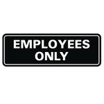 Standard Employees ONLY Sign - Black Large