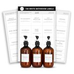 Bathroom Labels for Organizing, 136 Set of White Bathroom Labels for Containers, Waterproof Labels for Shower Bottles, Cleaning Labels for Spray Bottles Soap Labels Shampoo Labels Organization Labels
