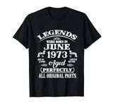 51st Birthday Gift Legends Born In June 1973 51 Years Old T-Shirt