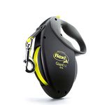 Flexi Giant Neon Tape Black Medium 8m Retractable Dog Leash/Lead for dogs up to 25kgs/55lbs