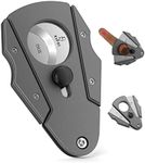 XIFEI Cigar Cutter Guillotine Stainless Steel Double Blade Cigar Clippers, Cuts Up Most Size of Cigars(Gun Ash)