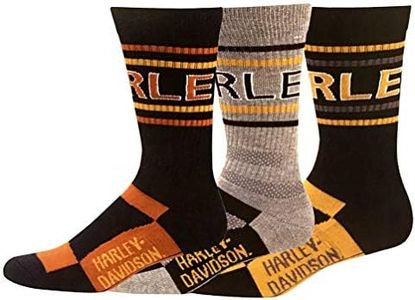 Harley-Davidson Men's 3 Pack Vented Moisture Wicking Riding Socks D99232970-990