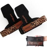 Frelaxy lifting Grips Women and Men, Weight lifting Wrist Straps with Cushion Wrist Loop, Double Layer Leather, and Storage Pouch, Gym Gloves for Deadlift and Powerlifting (Black/Leopard)