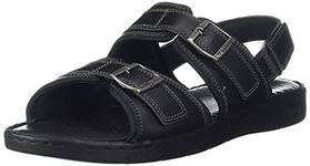 Scholl Men's Justin Sandal Black Leather (8666199), 8 UK