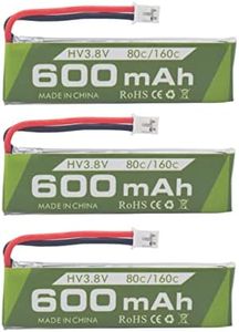 ZYGY 3PCS 1S 3.8V 80C 600mAh Batería de Litio con Conector de Enchufe JST-PH 2.0 para Aviones teledirigidos RC de Carreras FPV en Miniatura de Cineahop Tinyhawk