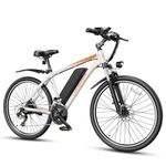 Jasion EB-X 26" Electric Bike for Adults, [Peak 850W Brushless Motor][21 Speed Gear] 25MPH 55 Miles Ebike, 450Wh Removable Battery Electric Mountain Bike, Commuting E Bike with Fork Suspension