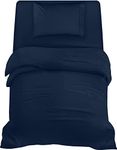 Utopia Bedding 3 Piece Single Bedding Set - Duvet Cover, Fitted Sheet with Pillow case - Soft Brushed Microfiber (Navy)