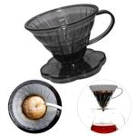 Pour Over V60 Plastic Size 02 2-4 Cups Dripper Funnel Filter BPA Free Heat-Resistant Coffee Filter Holder Dripper Drip Cup Coffee Maker Slow Brewing Accessories Grey