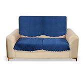 Yellow Weaves 2 Seater Quilted Sofa Cover, Seat & Back Cover, Color - Blue, Velvet