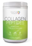 Health IS Wealth COLLAGEN PEPTIDES Hydrolyzed Type I & III Bovine Powder - Unflavored, 10g per Serving (300g)