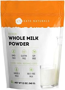 Dry Whole Milk Powder for Baking and Coffee (12oz) - Kate Naturals. Dried Powdered Milk for Adults. RBST-Free. Substitute For Liquid Milk. Milk Whole Powder for Milkshakes. Made In USA.