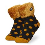 CityComfort Slipper Socks Women Teenagers - Fluffy Socks Non Slip Warm Fleece One Size Lounge Wear - Gifts for Women (Yellow Dots)