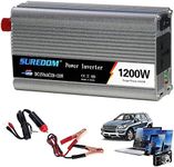 Car Inverter 1200W (Peak 2400W) DC 12V / 24V to AC 220V / 230V / 240V Voltage Converter, with USB Connection and controllable Switch, Including car Battery Terminal