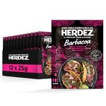 HERDEZ Barbacoa Seasoning 25 G | Serves 4 | Pack of 12 | Smoky Chipotle, Black Pepper & Allspice | For Mexican Tacos & Fajitas