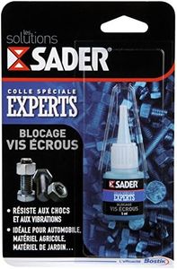 Sader Colle Blocage Vis Écrou – Frein Filet – Colle d'Étanchéité et de Serrage – Colle Extra Forte pour Automobile, Vélo, Matériel Agricole, Jardin – Flacon de 5 ml