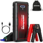 DBPOWER Jump Starter 4000A Peak 88.8Wh Portable Car Jump Starter (Up to All Gas/10L Diesel Engine) UltraSafe 12V Auto Battery Booster Pack with Smart Clamp Cables, Quick Charger, LED Light Jump Box