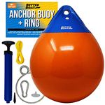 Anchor Bouy and Retrieval Ring 15" Inflatable Vinyl Boat Buoy Balls with Pump Round Boat Mooring Buoys, Marker and Anchor Float Ball Floating Pick Up for Rope for Sea & Lake