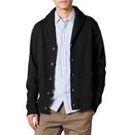 Amazon Essentials Men's Long-Sleeve Fleece Shawl-Collar Cardigan, Black, X-Large