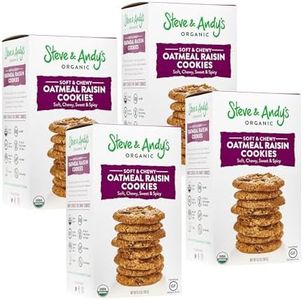 Steve & Andy’s Organic Gluten-Free Soft and Chewy Oatmeal Raisin Cookies, Non-GMO for Healthy Snacking, Made with Ancient Grains – 4 Boxes