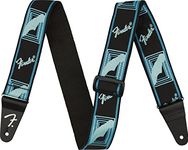 Fender Neon Monogrammed Guitar Strap, 2in, with 1-Year Warranty, Adjustable Length from 34" to 59", Guitar Accessories, Daphne Blue