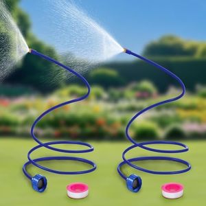 2 Pack Misters for Outside Patio, 60 Inch Flexible Hose Mister Cooling Stand Portable Water Misting for Cooling Outdoor, Mist System for Garden, Backyard, Bird Bath, Chicken Coop Water Mist (Blue)