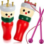 2 Set Knitting Dolly Wooden French Knitter Cute Handy First Knitting Spool Knitter for Kids Adults