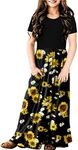 Sunflower Dress for Girls Long Maxi